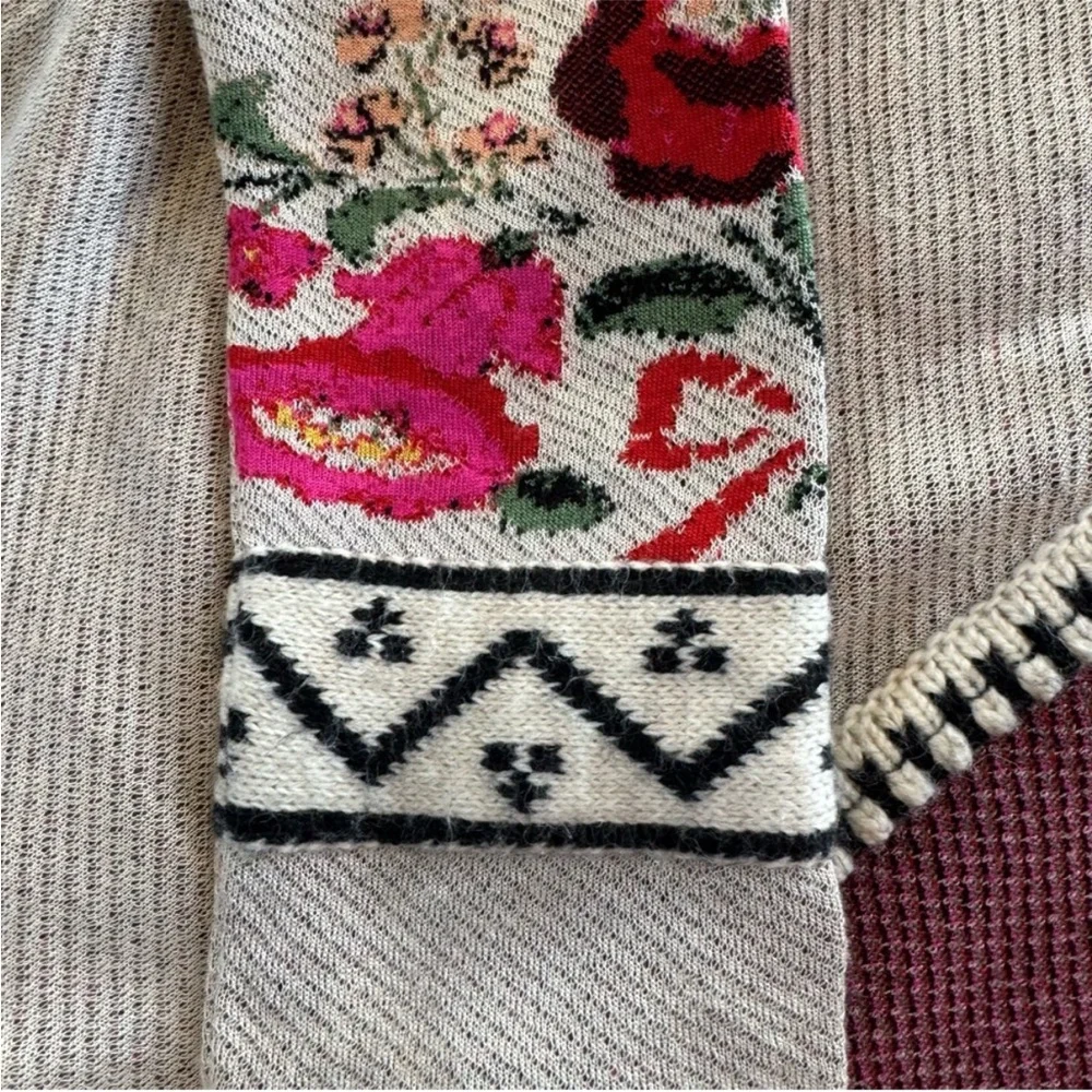 Anthropologie Aldomartins cardigan with Fringe detail- Cream and Black fringe - Picture 9 of 12